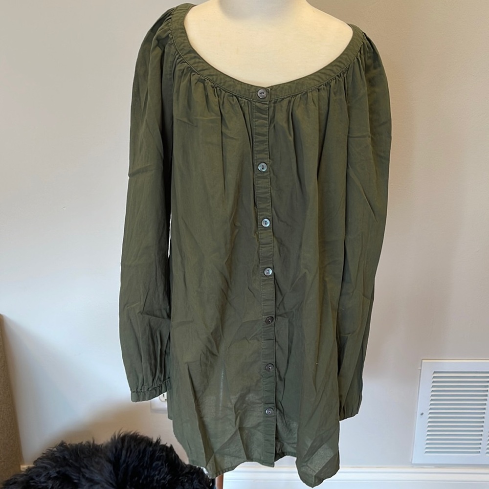 Banana Republic green button down tunic